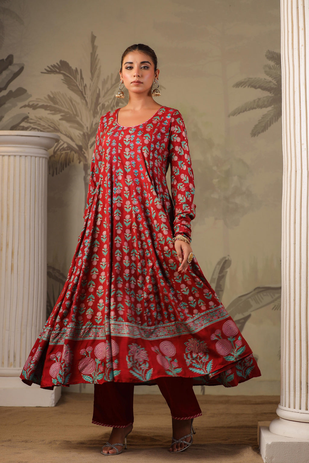Ghazal Block Printed Anarkali Set