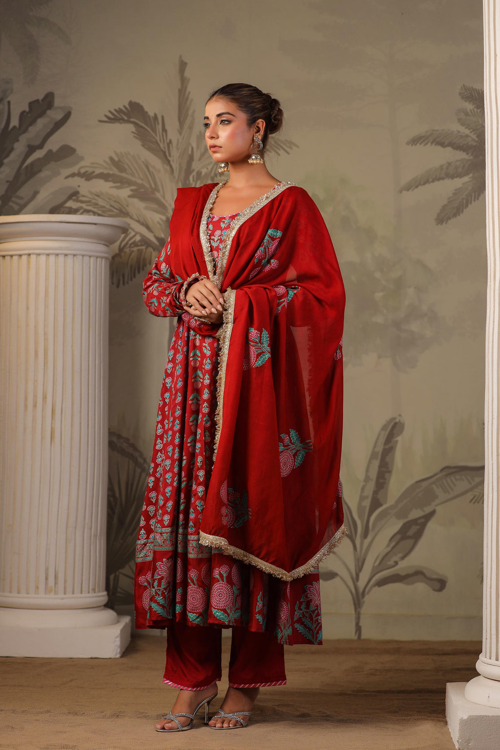 Ghazal Block Printed Anarkali Set