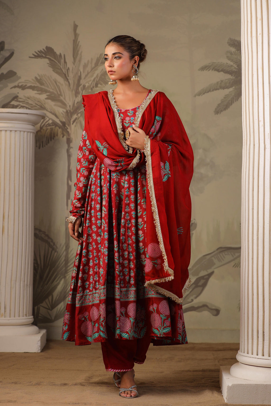 Ghazal Block Printed Anarkali Set