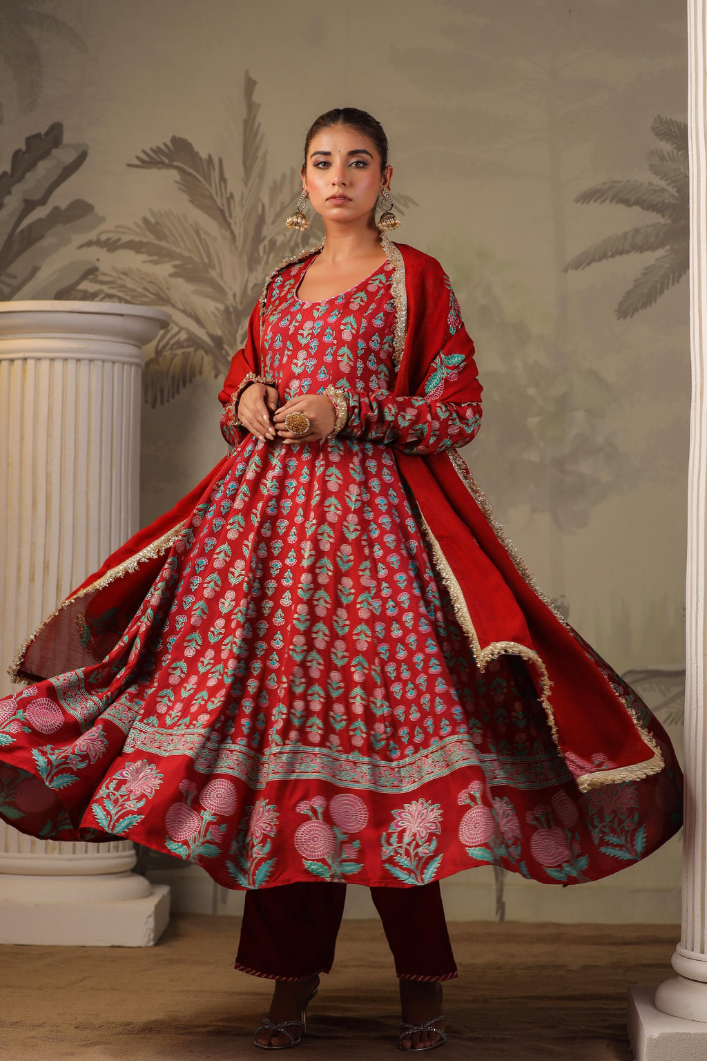 Ghazal Block Printed Anarkali Set