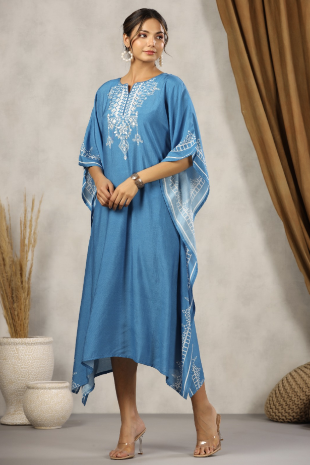 Flowy Blue Summer Kaftaan