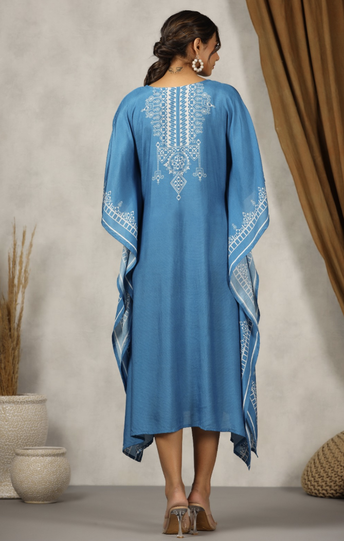 Flowy Blue Summer Kaftaan