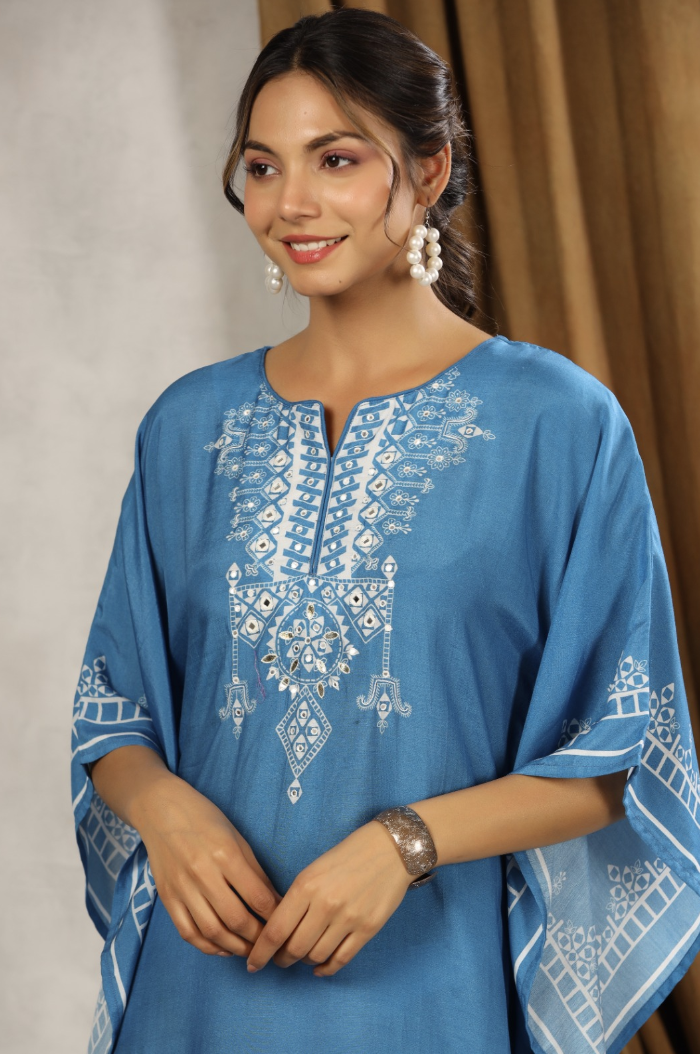 Flowy Blue Summer Kaftaan
