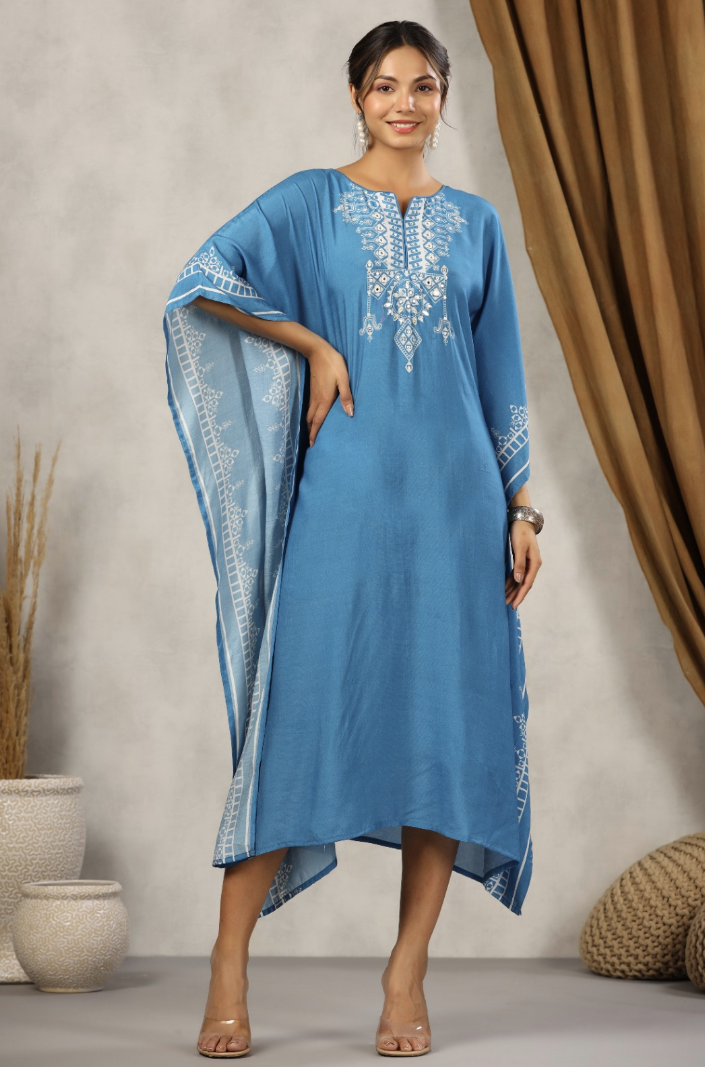 Flowy Blue Summer Kaftaan