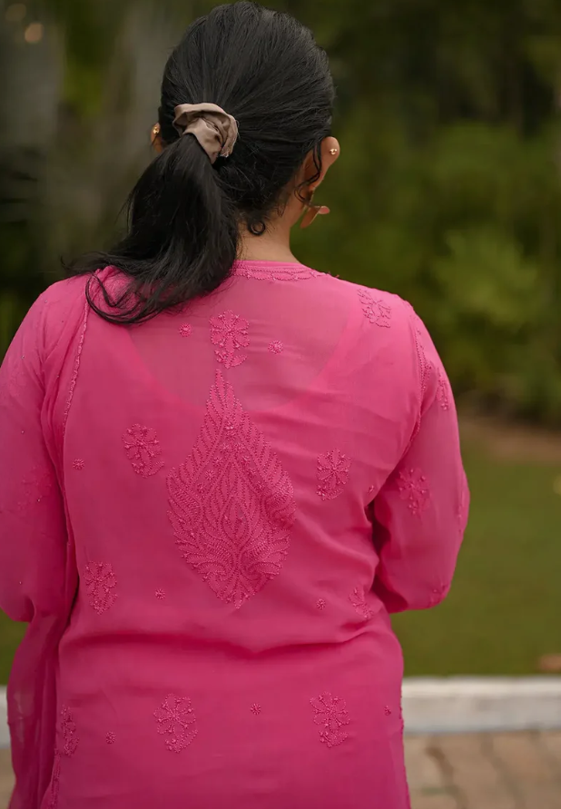 Hot Pink Chickenkari Full Suit Set