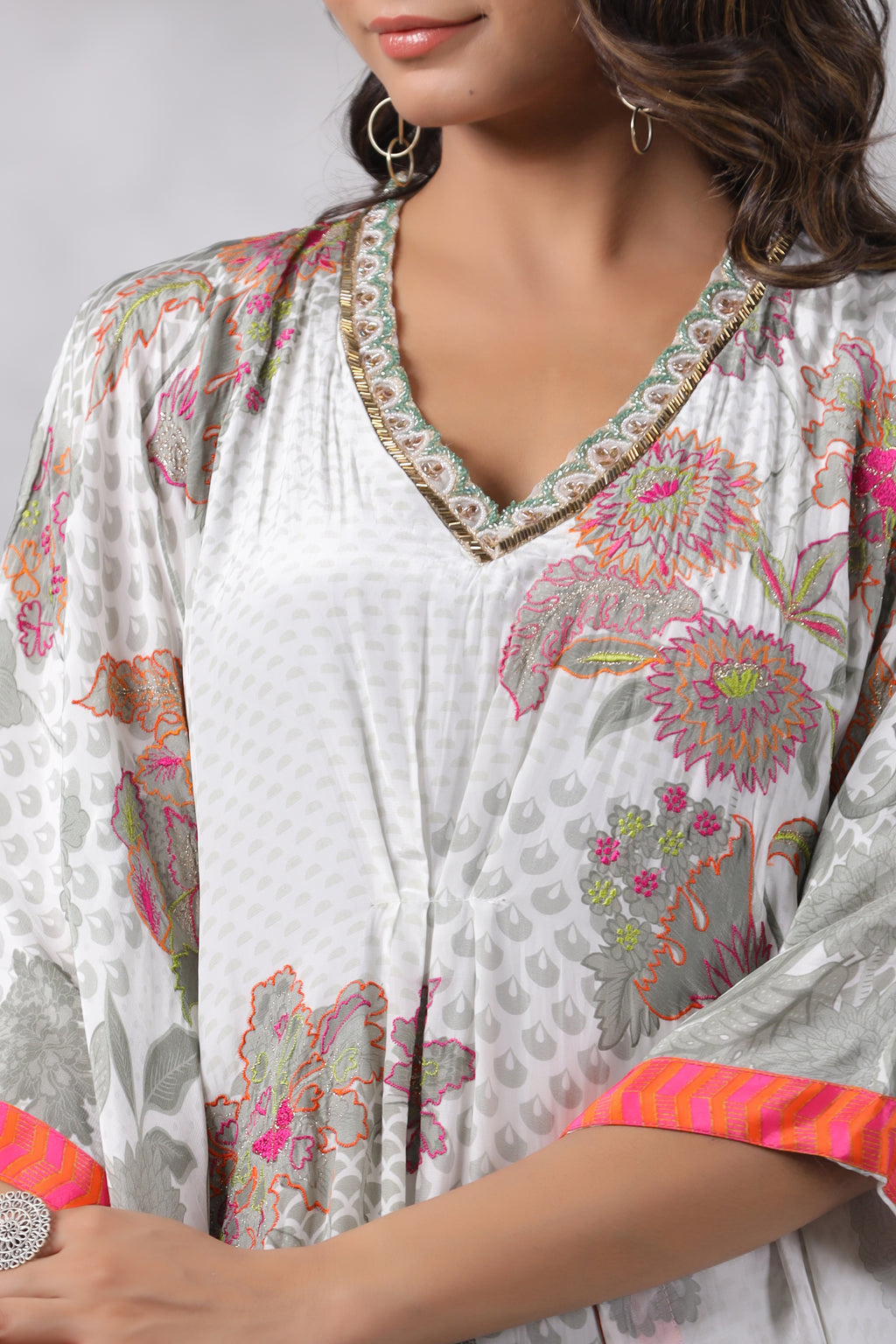 Breezy White Kaftaan Set