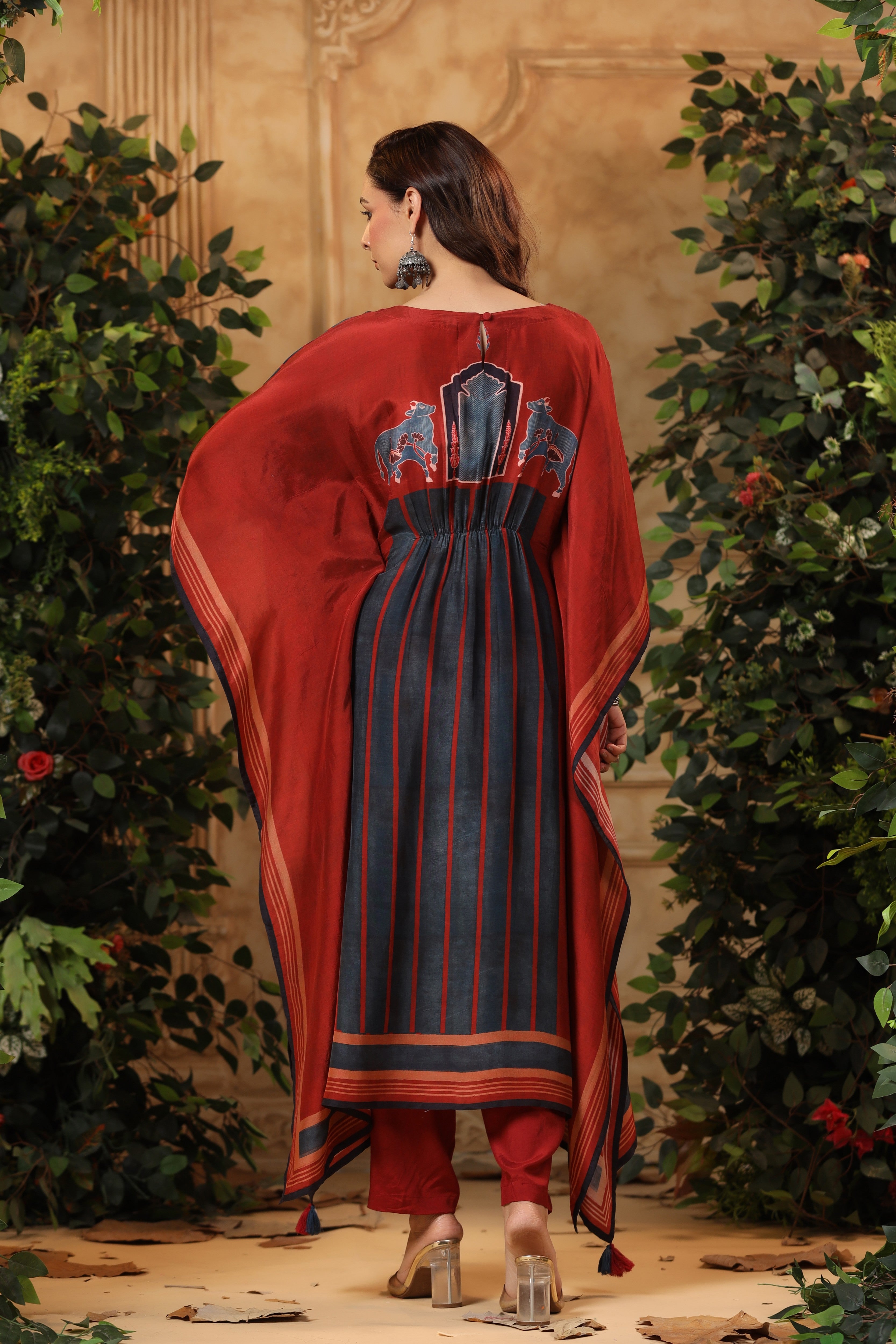 Royal Red Ajrakh Kaftaan