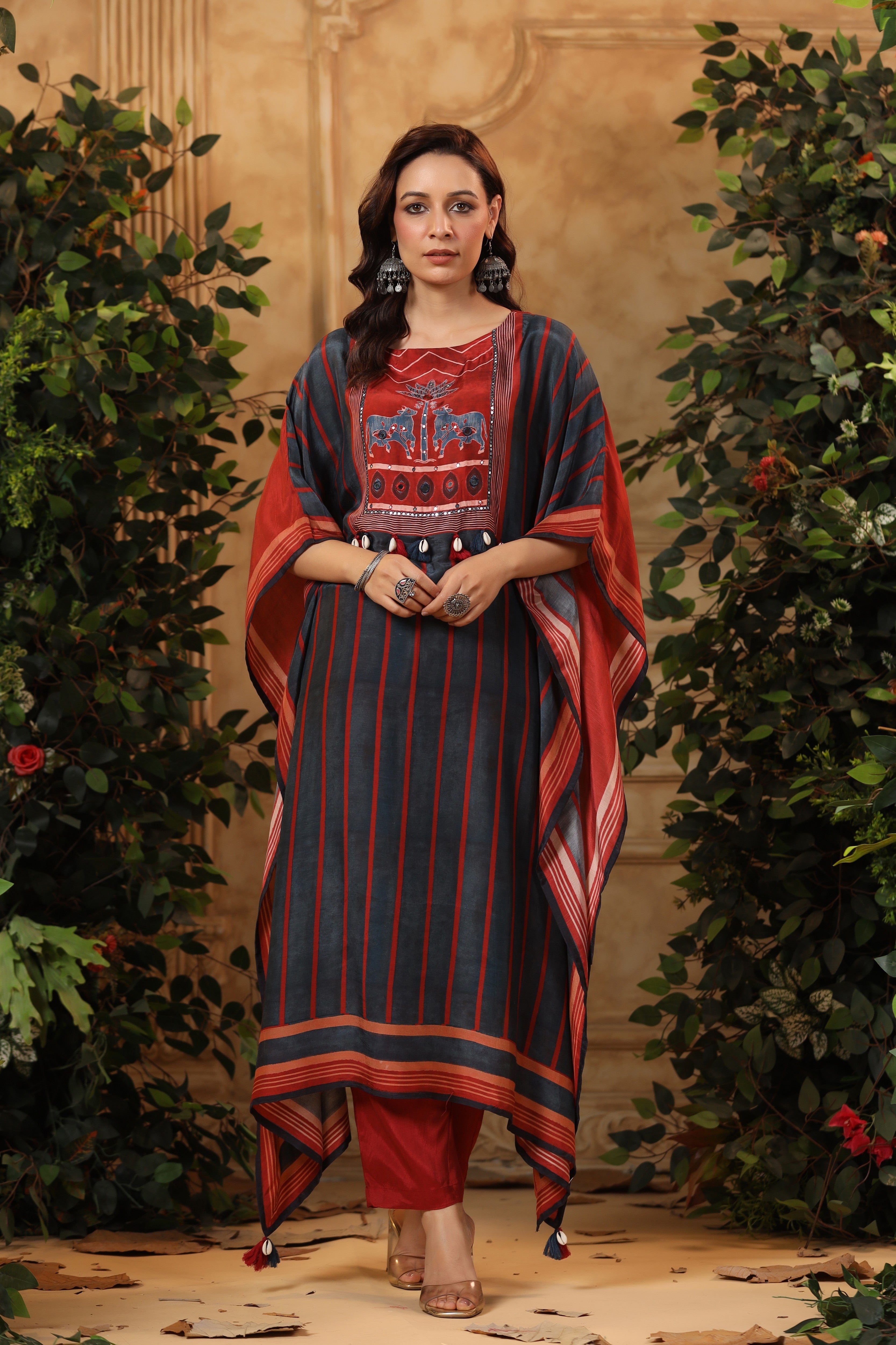 Royal Red Ajrakh Kaftaan