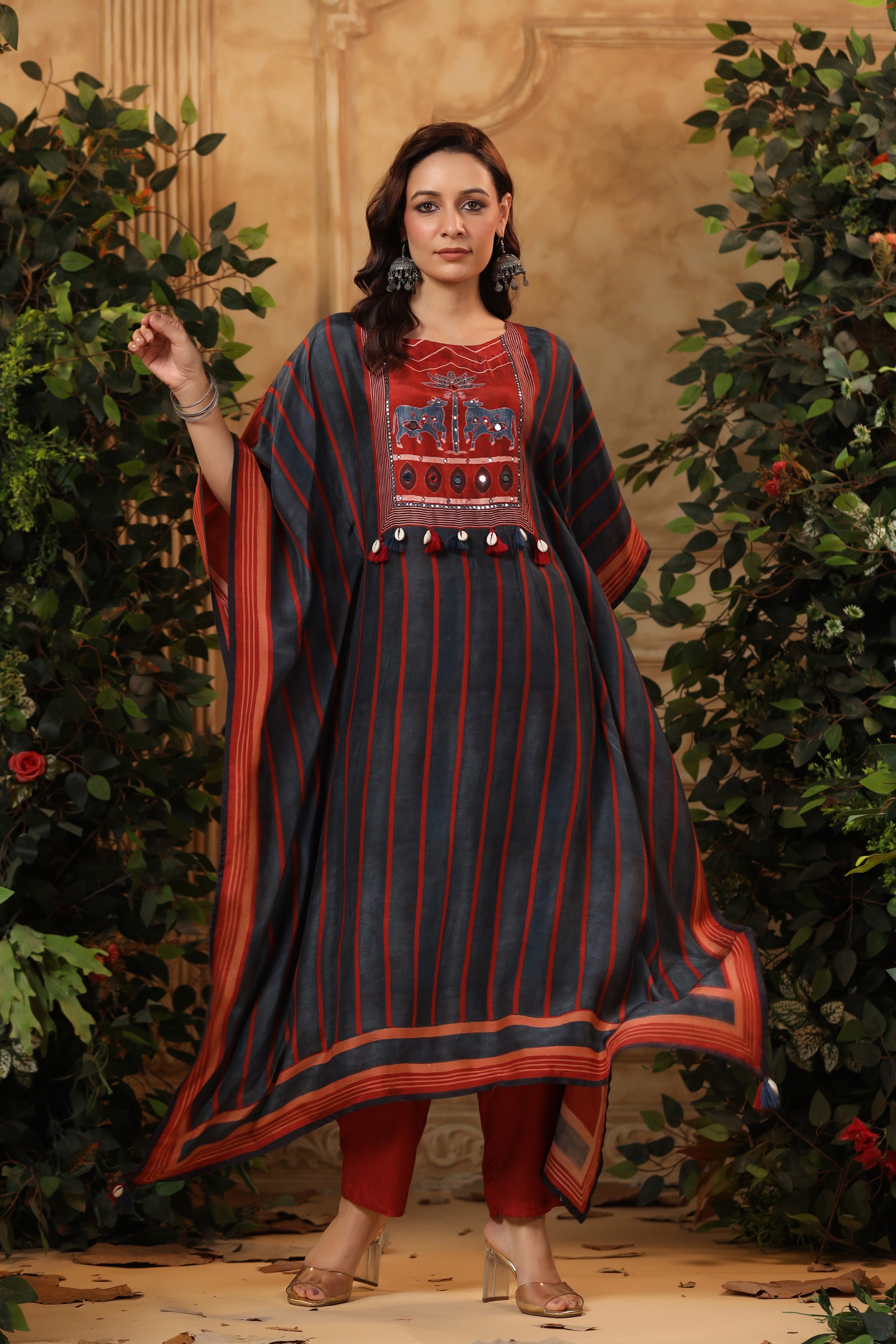 Royal Red Ajrakh Kaftaan