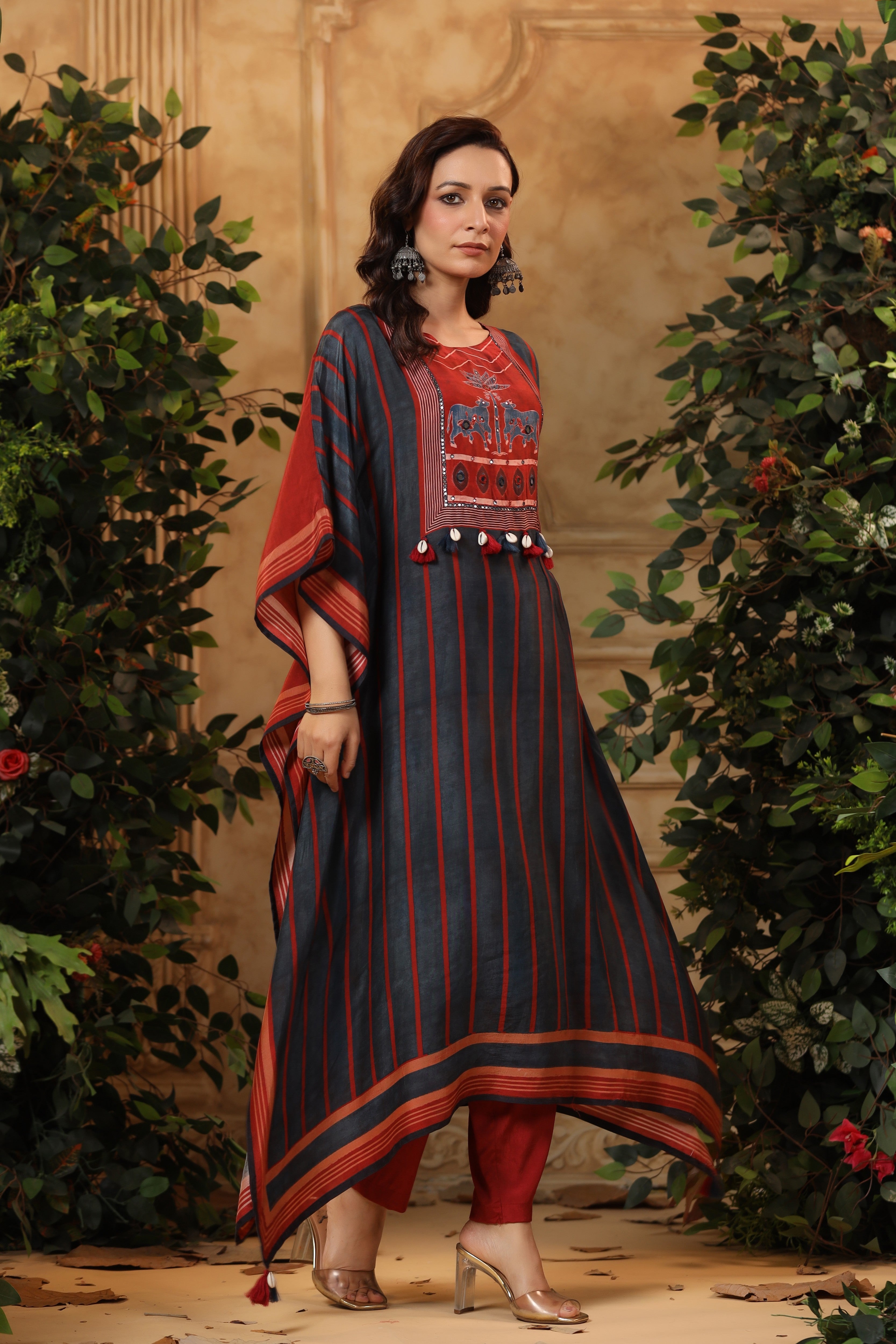 Royal Red Ajrakh Kaftaan
