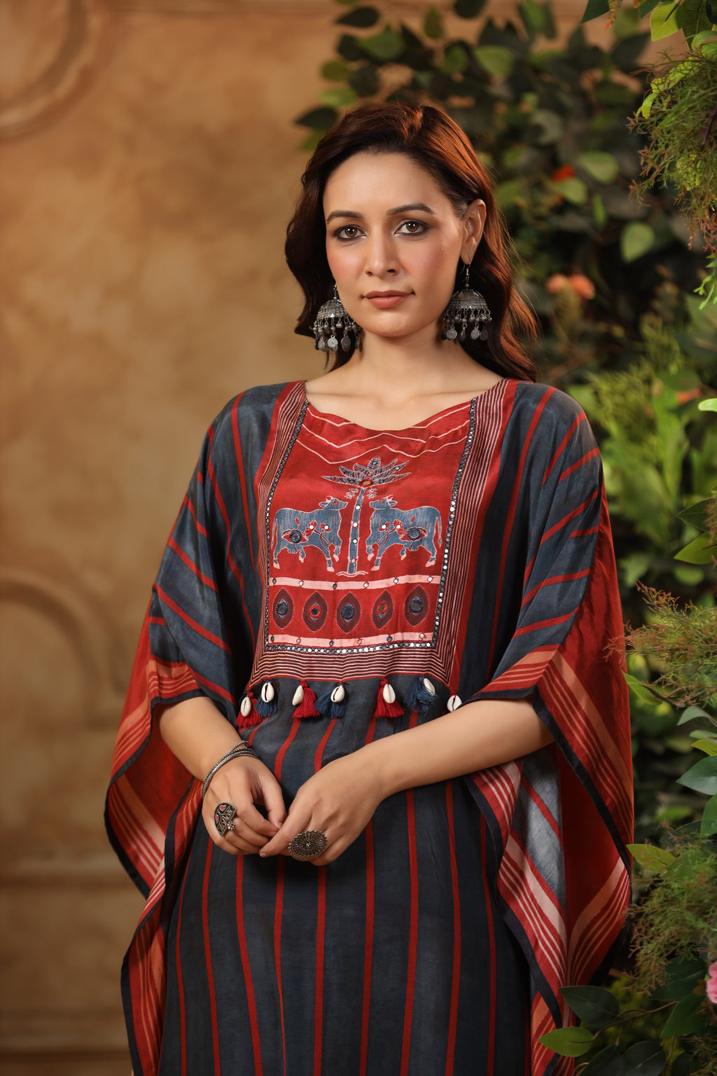 Royal Red Ajrakh Kaftaan