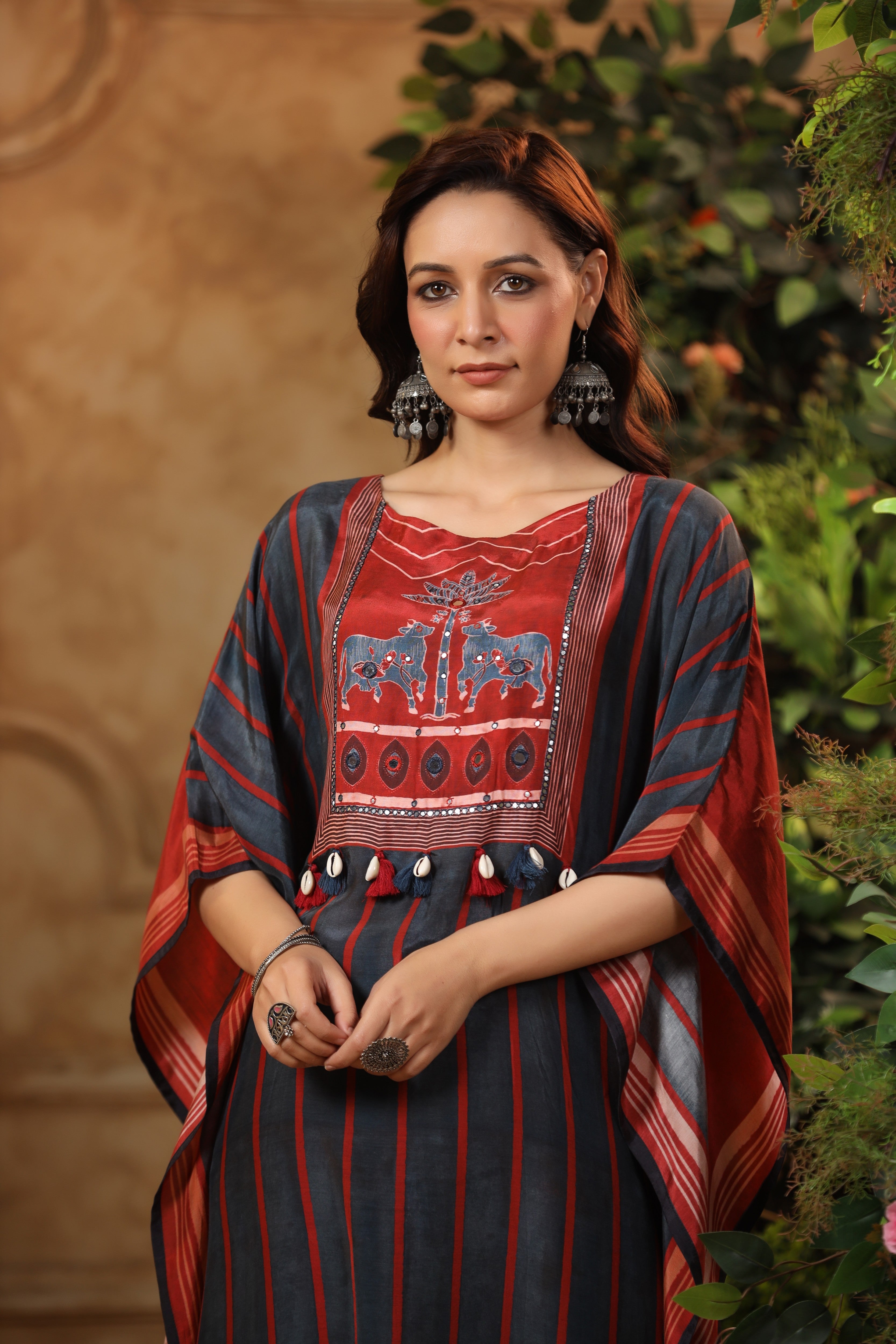 Royal Red Ajrakh Kaftaan