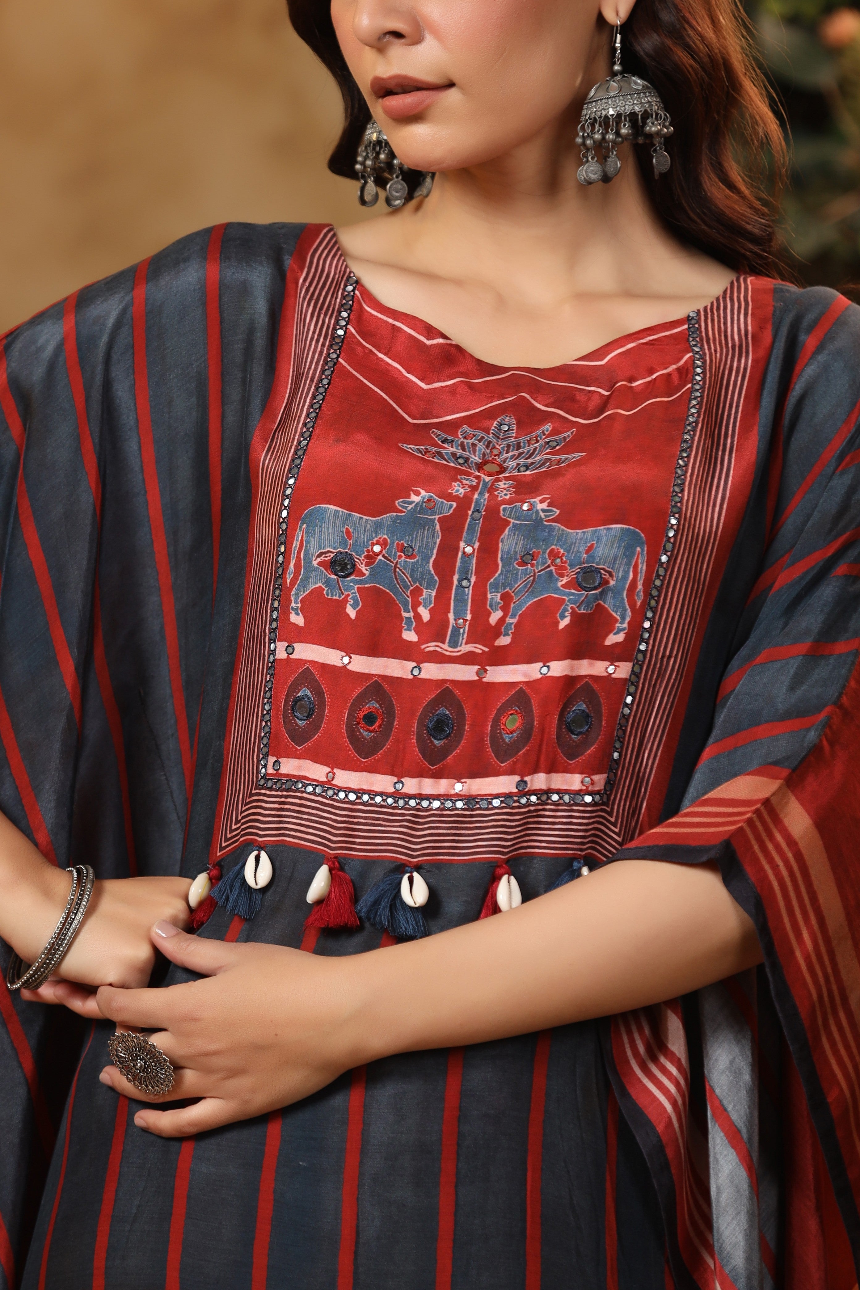 Royal Red Ajrakh Kaftaan