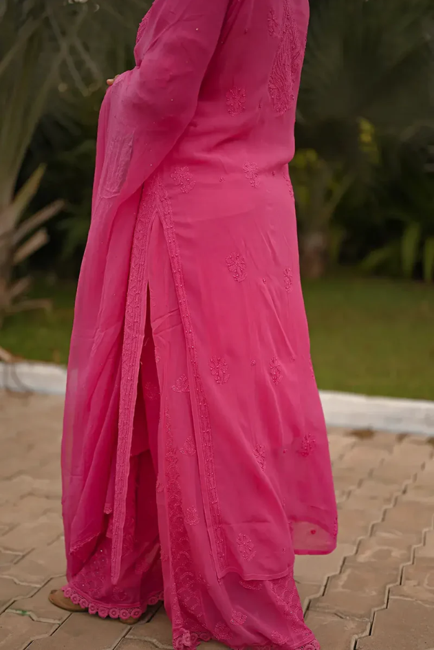 Hot Pink Chickenkari Full Suit Set