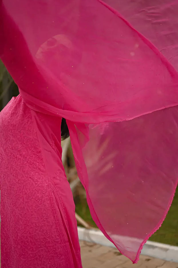 Hot Pink Chickenkari Full Suit Set