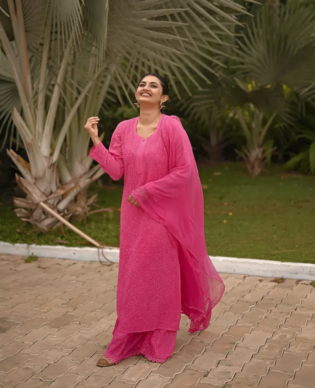 Hot Pink Chickenkari Full Suit Set