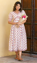 White Pink Big Buti Nyra Dress
