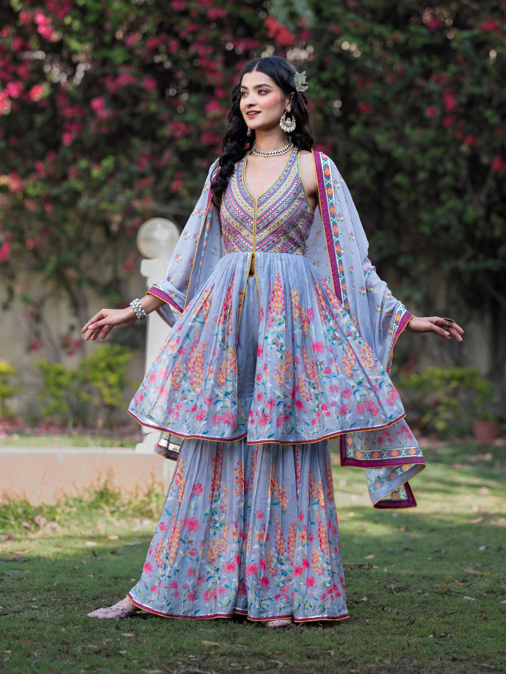 Halter Neck Sharara Suit Set