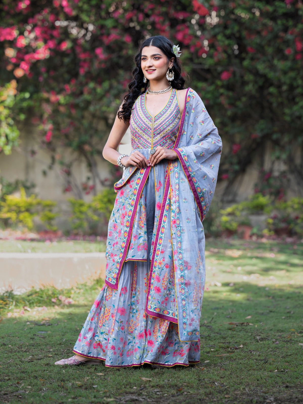 Halter Neck Sharara Suit Set