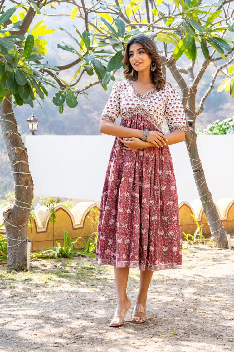 White Pink Dual Nyra Dress