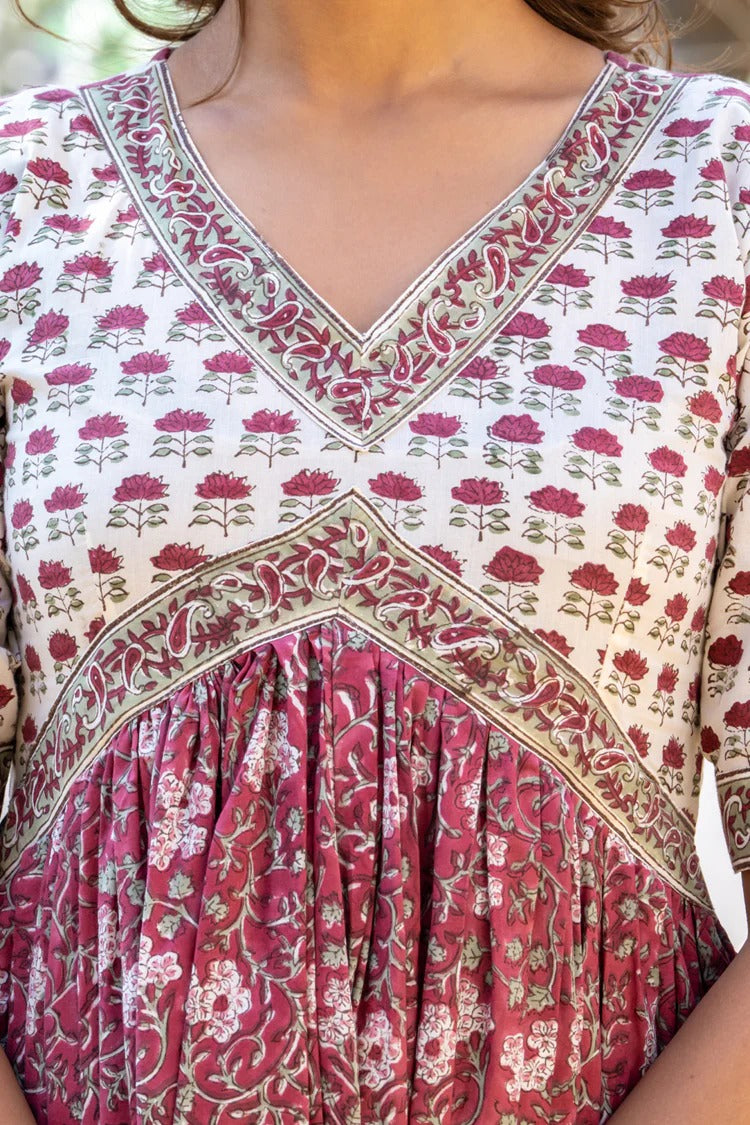 White Pink Dual Nyra Dress