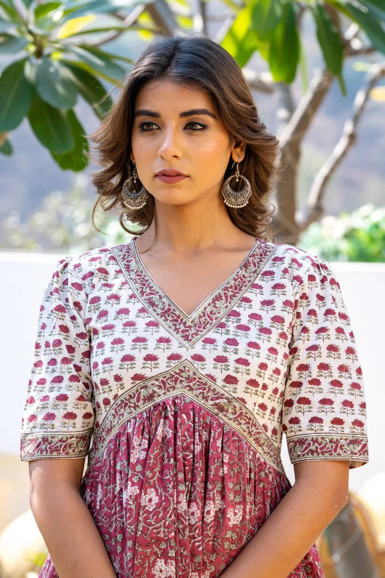 White Pink Dual Nyra Dress