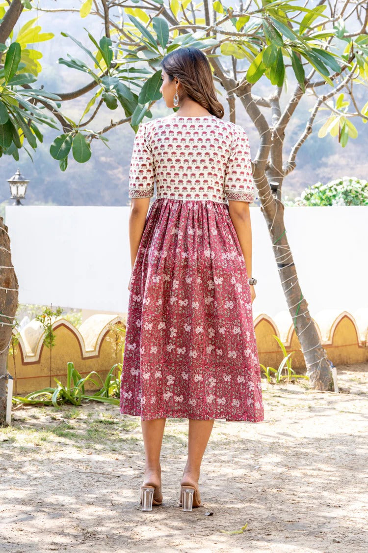 White Pink Dual Nyra Dress