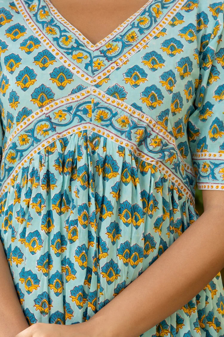 Teal Single Buti Nyra Dress