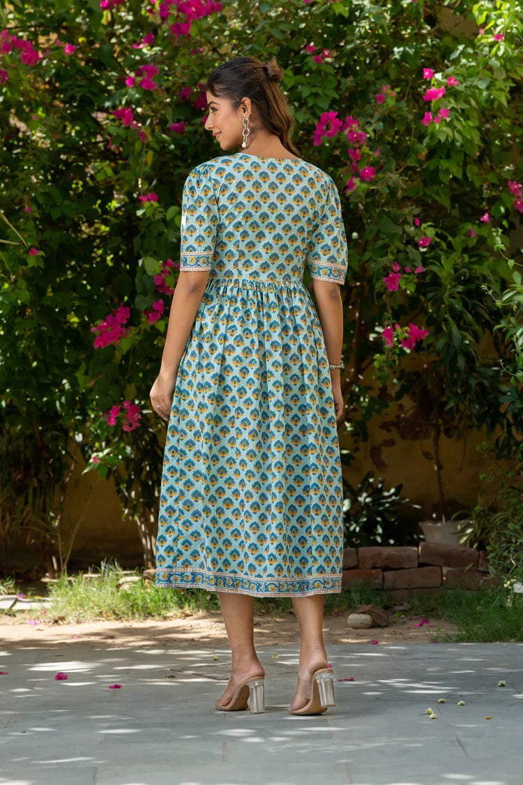 Teal Single Buti Nyra Dress