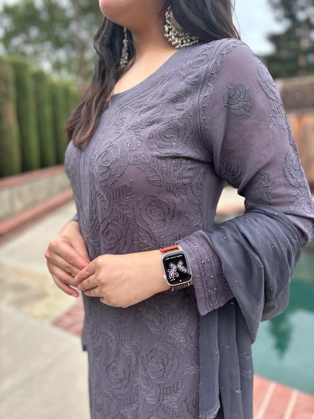 Dove Purple Chickenkari Full Suit Set