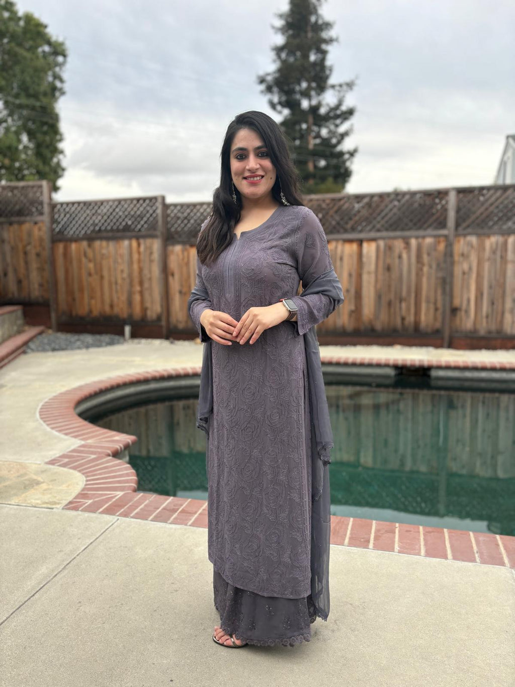 Dove Purple Chickenkari Full Suit Set