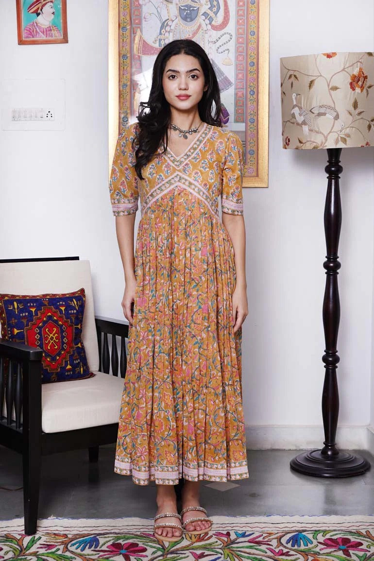 Mustard Pink Buti Nyra Dress