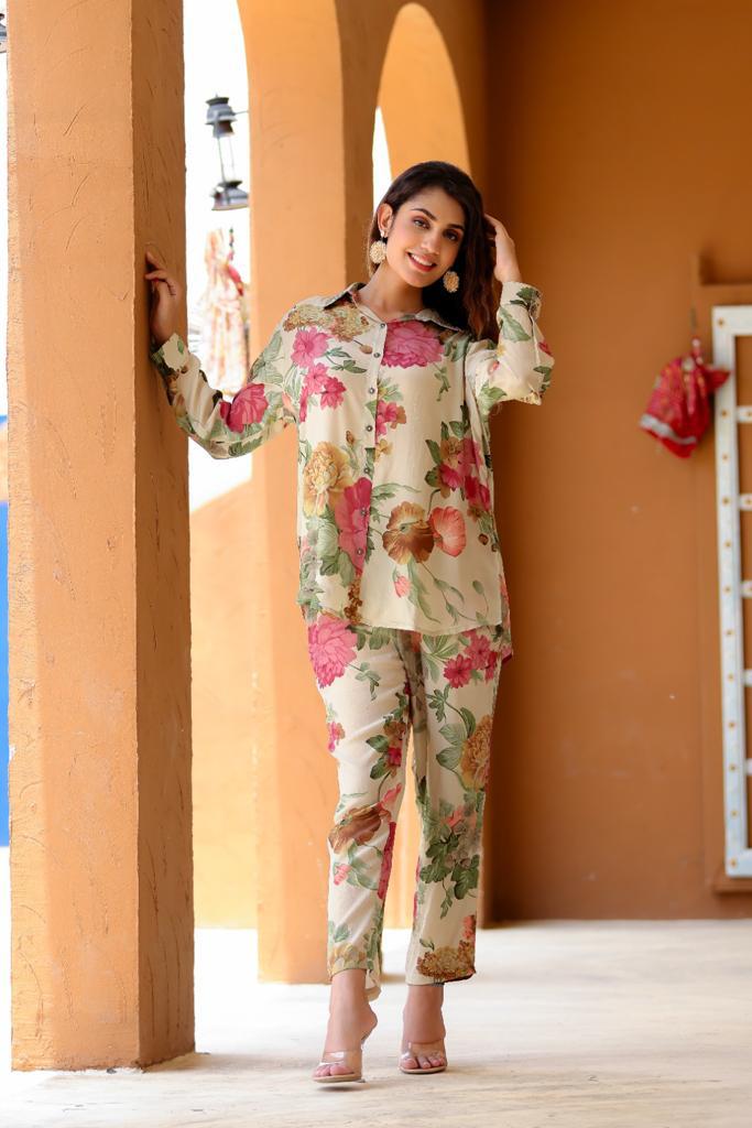 Floral Creape Co-Ord Set