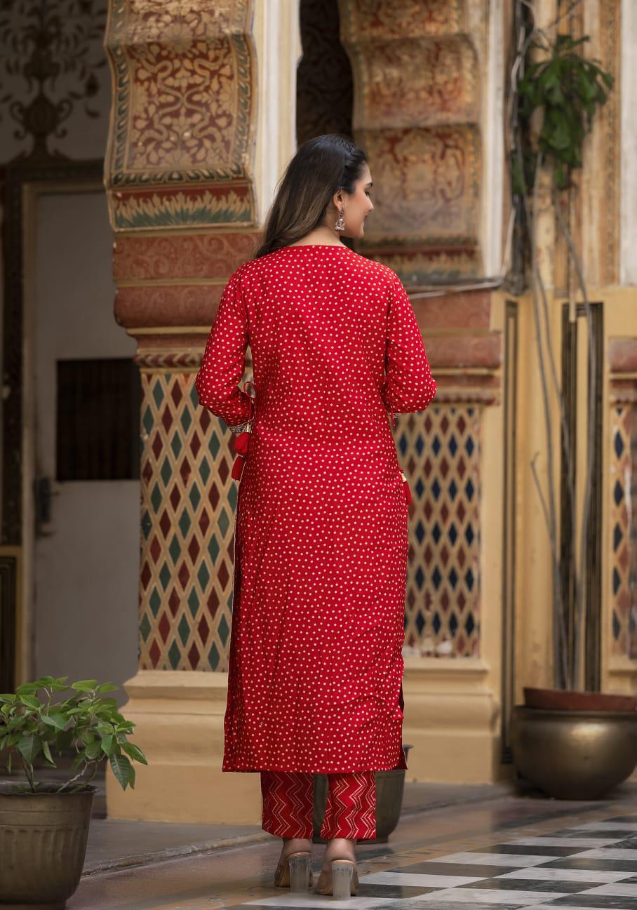 Bandhani Leheriya Nyra Cut Set
