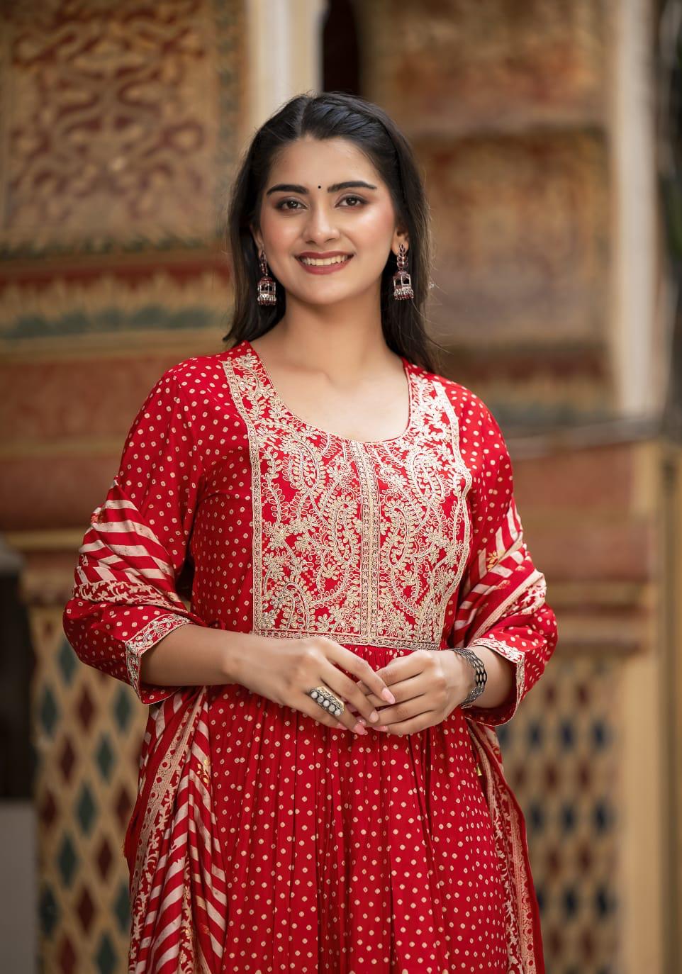Bandhani Leheriya Nyra Cut Set