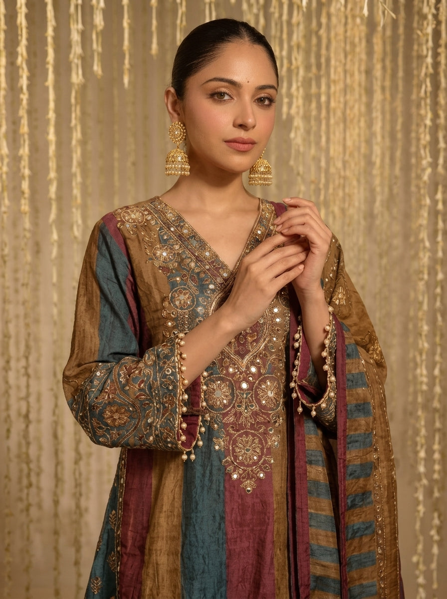 Rooh Crepe Farshi Set