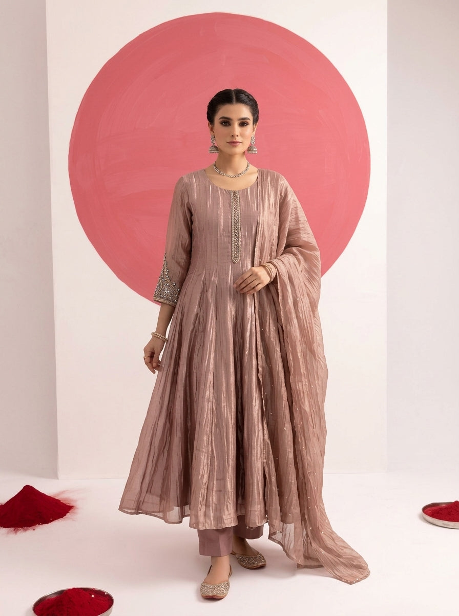 Veda Tissue Anarkali Set