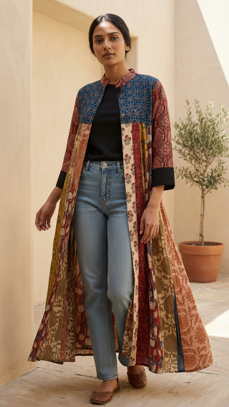 Blue Multi Shrug Dress