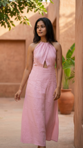 Bubbly Halter Linen Dres
