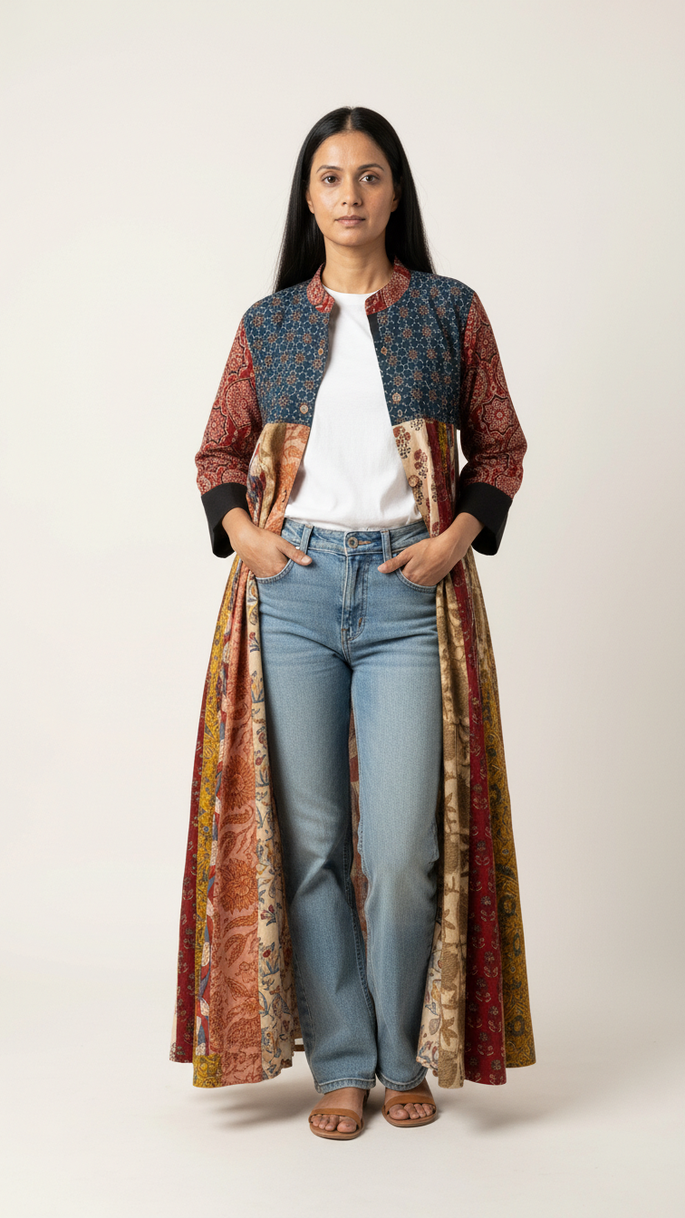 Blue Multi Shrug Dress