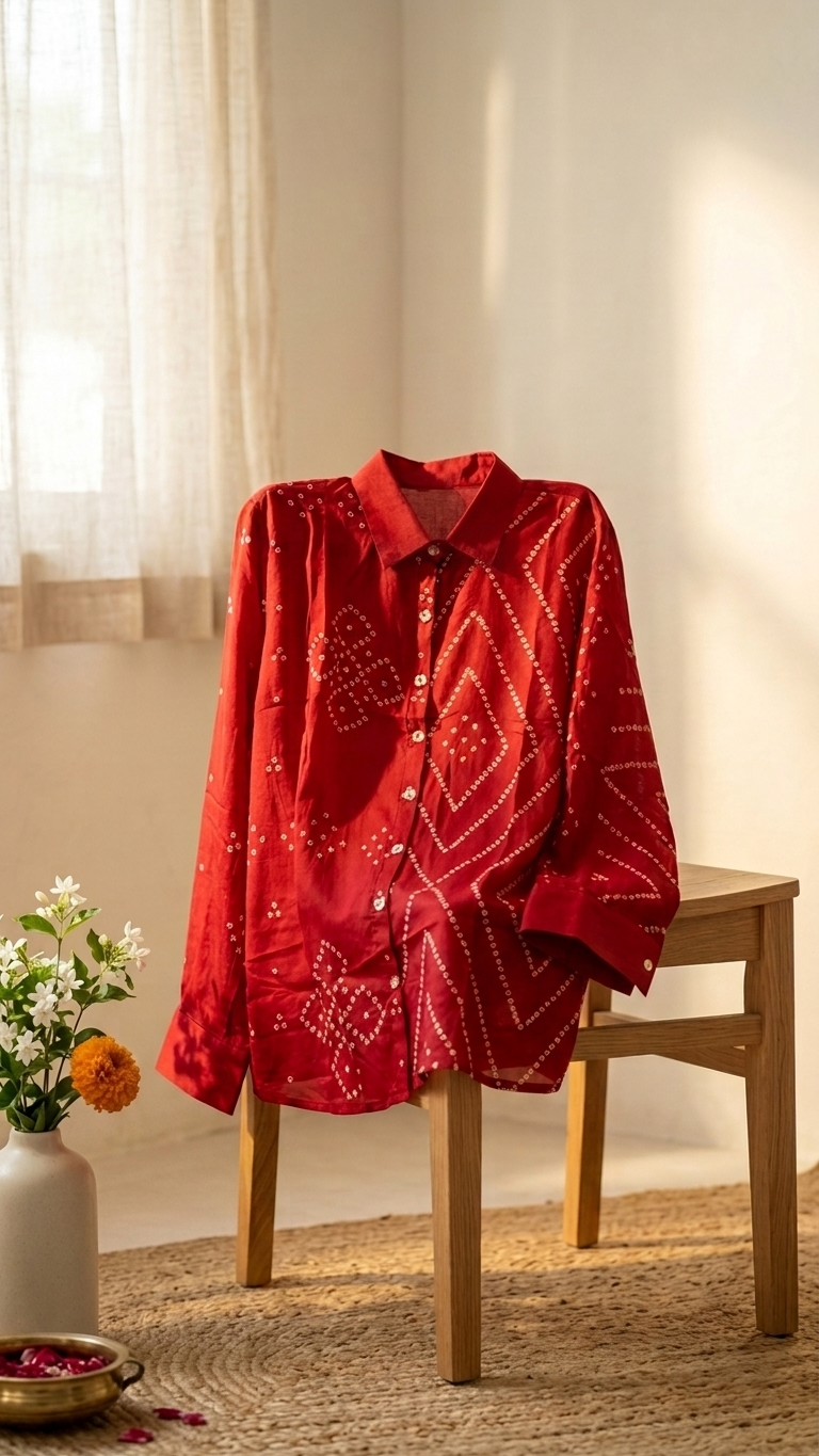 Bandhani Crepe Shirt