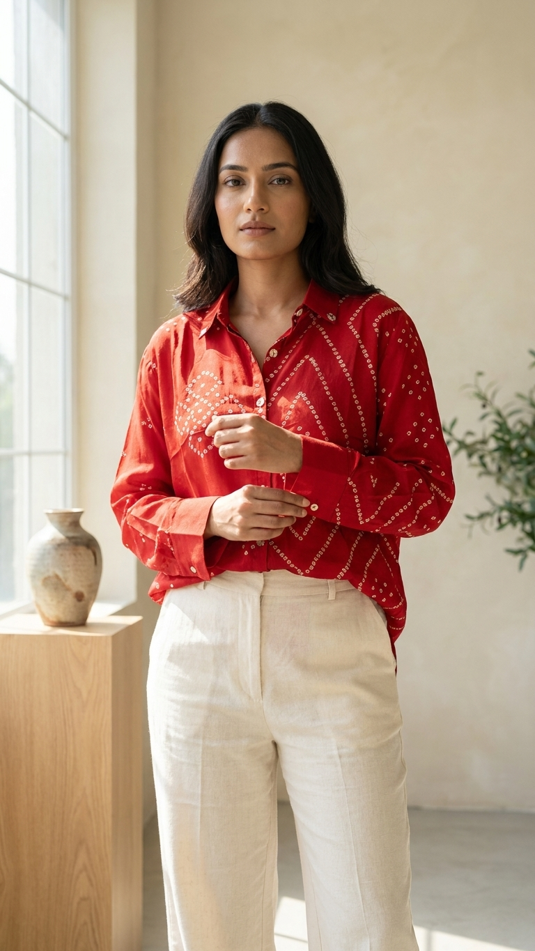 Bandhani Crepe Shirt