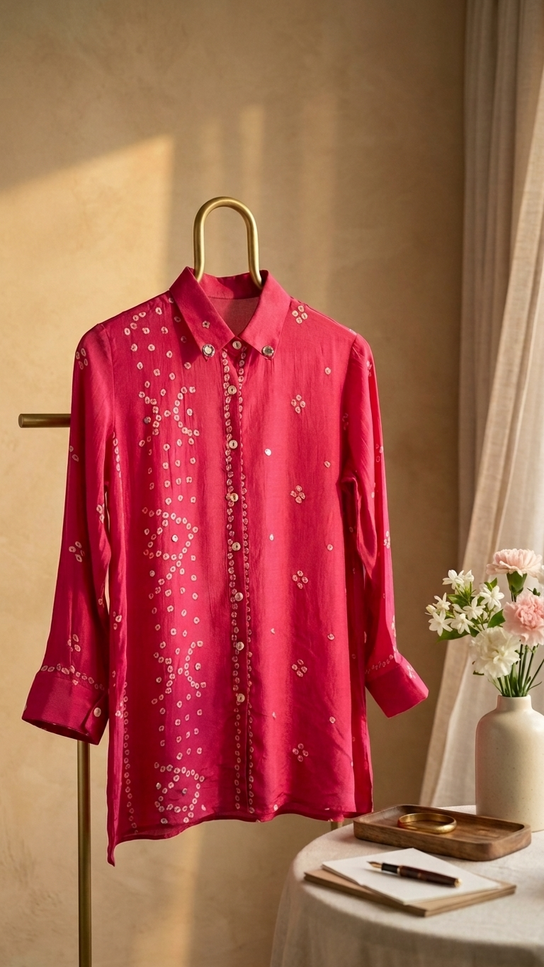 Bandhani Crepe Shirt