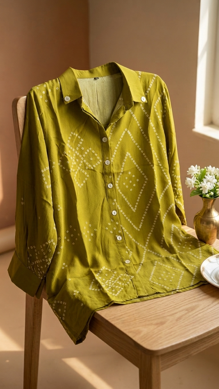 Bandhani Crepe Shirt