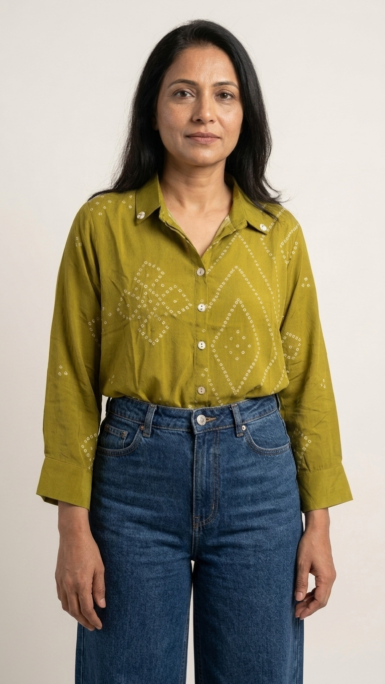 Bandhani Crepe Shirt