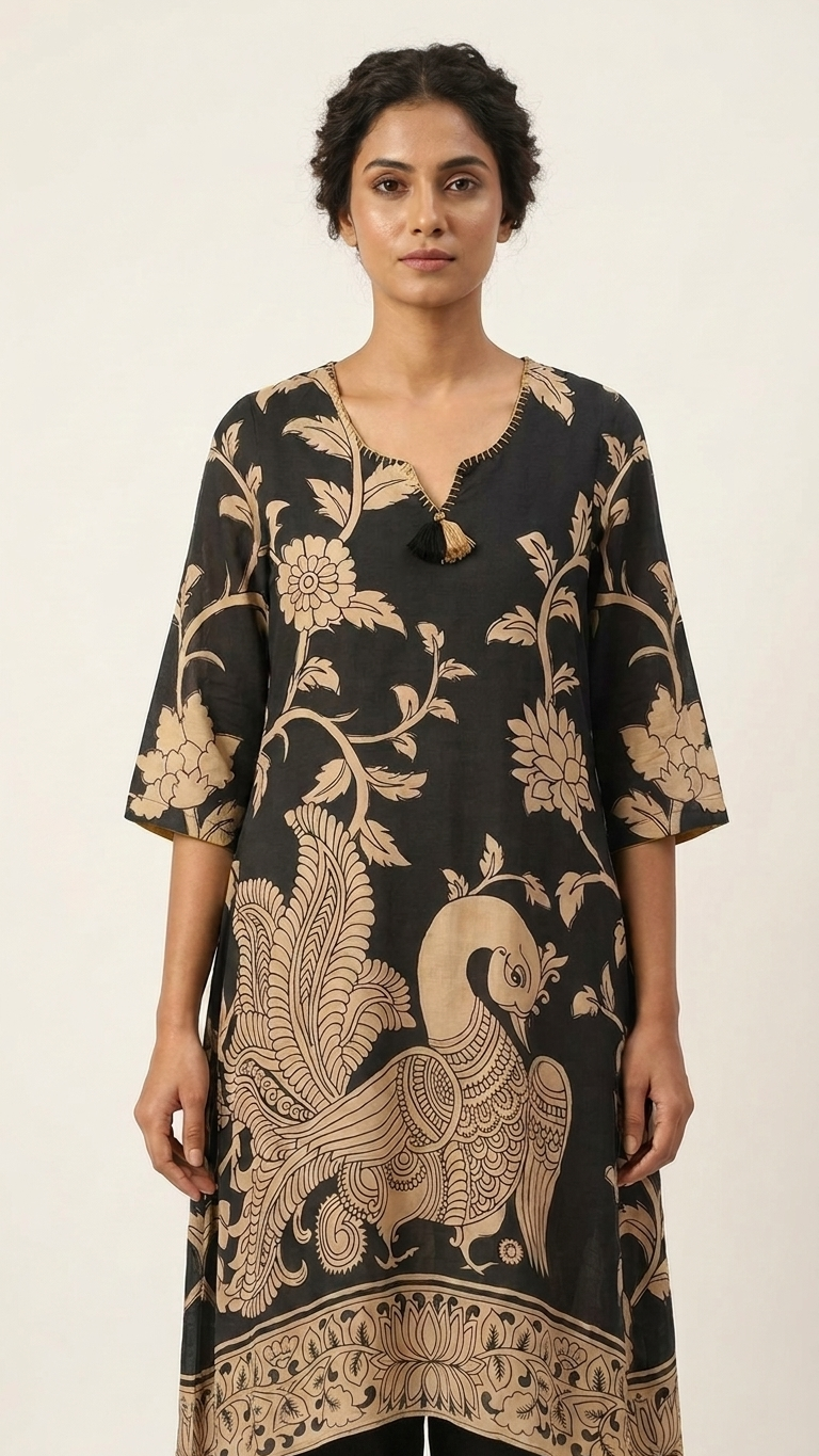 Black Kalamkari Co-ord Set