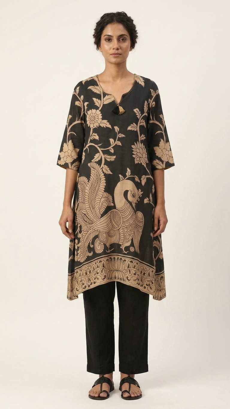 Black Kalamkari Co-ord Set