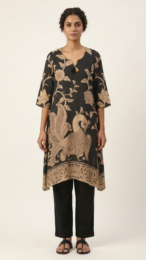 Black Kalamkari Co-ord Set