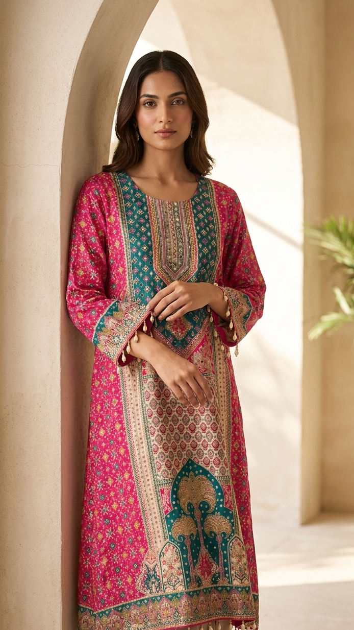 Pink Patola Pakistani Set