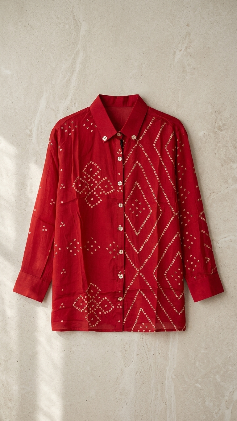 Bandhani Crepe Shirt